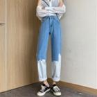 Color Block Shift Denim Pants