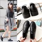 Faux Leather Cap Toe Lace Ups