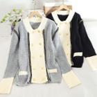 Double Breasted Two Tone Cardigan