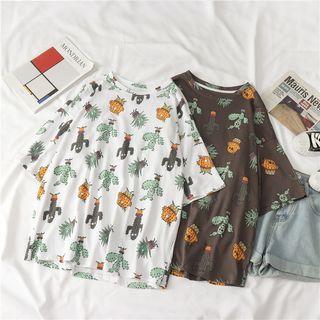 Couple Matching Cactus Prints Short-sleeve T-shirt
