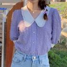 Puff-sleeve Peter-pan Collar Top