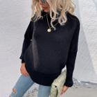Long Sleeve Mock Neck Loose-fit Sweater
