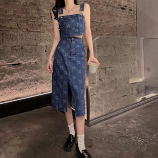 Denim Camisole Top / Denim A-line Skirt