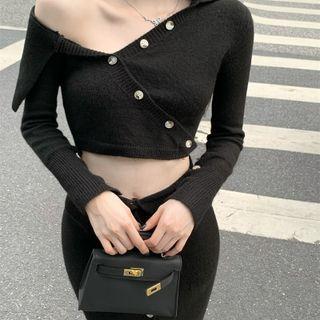 Off-shoulder Knit Top / Maxi Pencil Skirt