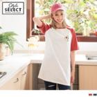 Pear Print Color-block Short-sleeve T-shirt