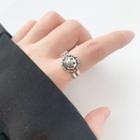 925 Sterling Silver Smiley Open Ring J157 - One Size