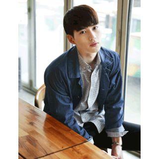 Pocket-trim Button-front Jacket