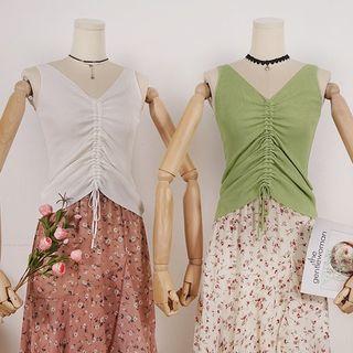 Drawstring Ribbed Tank Top
