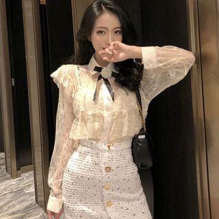 Lace Blouse As Shown In Figure - One Size
