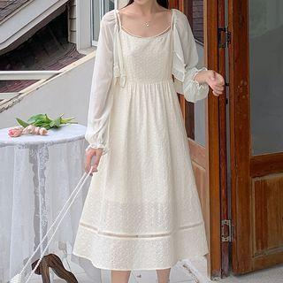 Sleeveless Bow Back Eyelet Dress