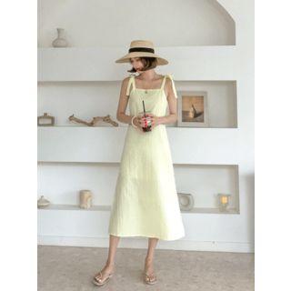 Tie-shoulder Sleeveless Long Dress