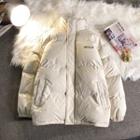 Lettering Two-way Padded Jacket