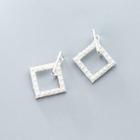 925 Sterling Silver Faux Pearl Square Dangle Earring