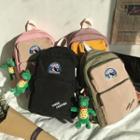 Set: Printed Lightweight Backpack + Crocodile Bag Charms