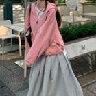 Plain Cardigan / Maxi A-line Skirt