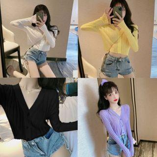 Knit Top / Denim Shorts