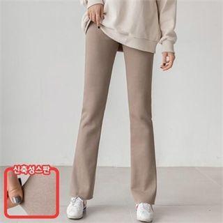 Band-waist Boot-cut Napped Pants