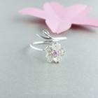 Sakura Sterling Silver Open Ring Silver - One Size