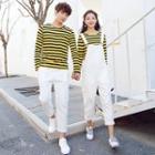 Couple Matching Striped Long-sleeve T-shirt / Jumper Pants