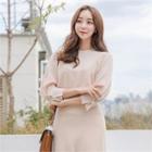 3/4-sleeve Wool Blend Sweater
