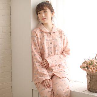 Loungewear Set: Couple Matching Cat Print Shirt + Pants