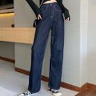 High-waist Loose-fit Denim Wide-leg Pants