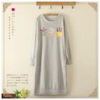 Print Long-sleeve T-shirt Dress
