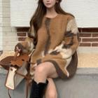 Color Block Sweater Brown - One Size