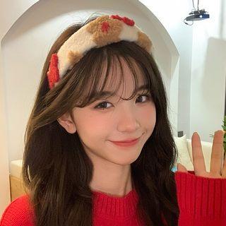 Christmas Themed Headband Headband - White & Red - One Size
