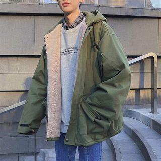 Long-sleeve Fleece Zipped Hooded Jacket