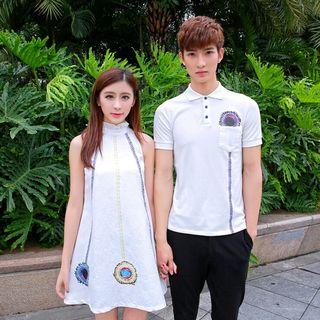 Couple Matching Polo Shirt / Sleeveless A-line Dress