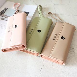 Leaf Faux Leather Long Wallet