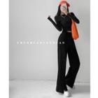 Slit-front Straight-cut Sweatpants