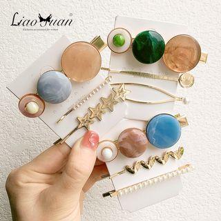 Set: Faux Pearl Acetate Disc / Faux Pearl / Star Hair Pin / Hair Clip (assorted Designs)