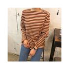 Narrow Square-neck Striped T-shirt