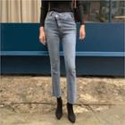 Diagonal-fly Boot-cut Jeans