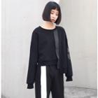 Patchwork Asymmetric Pullover Black - One Size