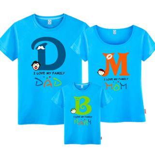 Family Matching Printed Short Sleeve T-shirt