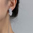 Butterfly Drop Ear Stud 1 Pair - Silver - One Size