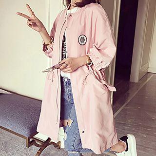Drawstring Waist Long Jacket