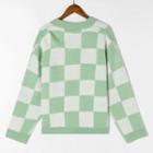 Checkered Cardigan Checkered - Green - One Size