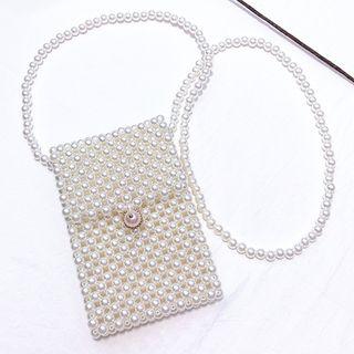 Faux Pearl Crossbody Pouch As Shown In Figure - One Size