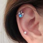 Faux Crystal Unicorn Cuff Earring 1 Pair - Silver - One Size