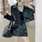 Cropped Tie-dye Shirt Jacket / Mini A-line Skirt