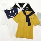 Smiley Face Mock Two-piece T-shirt