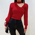 Cut Out Sweater Red - One Size