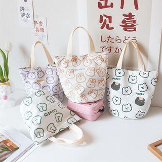 Cartoon Print Canvas Handbag