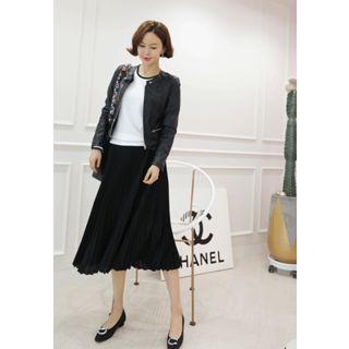 Accordion-pleated Wide-leg Cropped Pants