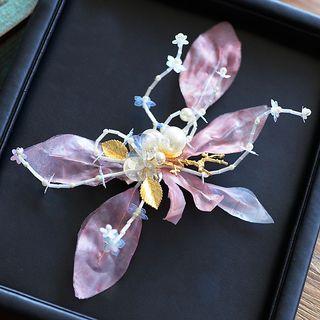 Set: Bridal Hair Clips + Lace Ribbon