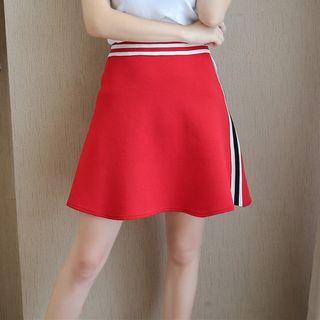 Striped Trim Knitted Skirt